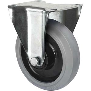 CASCOO Schwerlastrolle Serie R4E2, Bockrolle, 160mm Ø, Gummi, Tragkraft 300kg