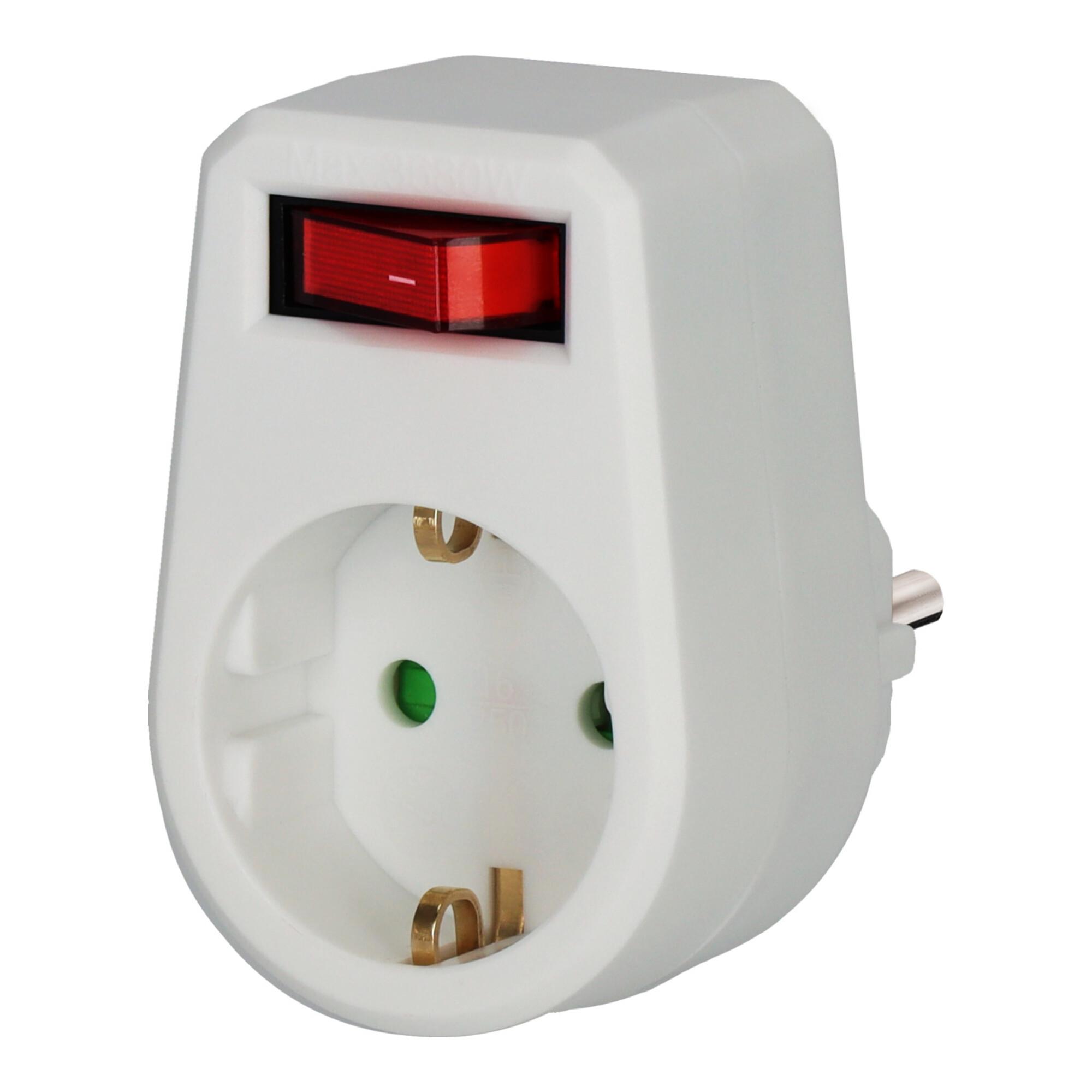 Adapterstecker Schutzkontakt mit Schalter, 120 Stück im Display ; Brennenstuhl (1508070001)