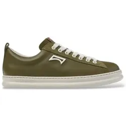 Camper für Herren. K101052-012 Dunkelgrüne Runner-Sneakers aus Leder (43), Wohnung, Schnürsenkel, Lässig