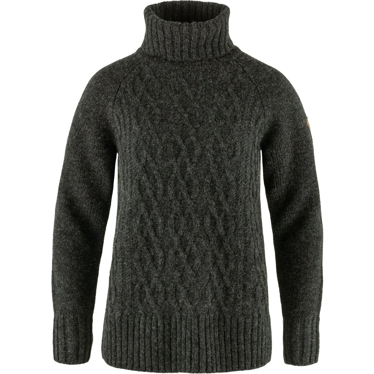Fjällräven övik Cable Knit Roller Neck W dark grey (030) L F84793-030-L