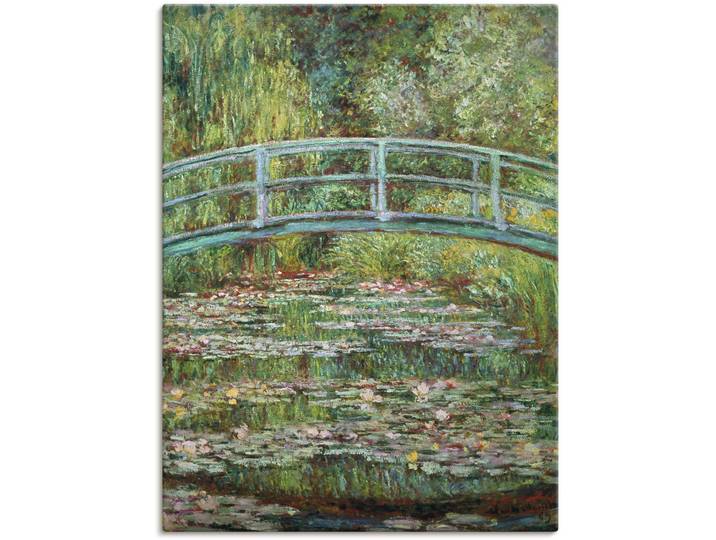 Leinwandbild ARTLAND Japanische Brücke. 1899. , grün (farbe bild(er): grün), B:60cm H:80cm, Bilder, Leinwandbild, auf Holzrahmen gespannt