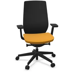 Profim Accis Pro 150 SFL Drehstuhl mit 3D-Netzrückenlehne und 3D-Sitz - Runner Schwarz (60999) / Alba Gelb (3005) / Schwarz