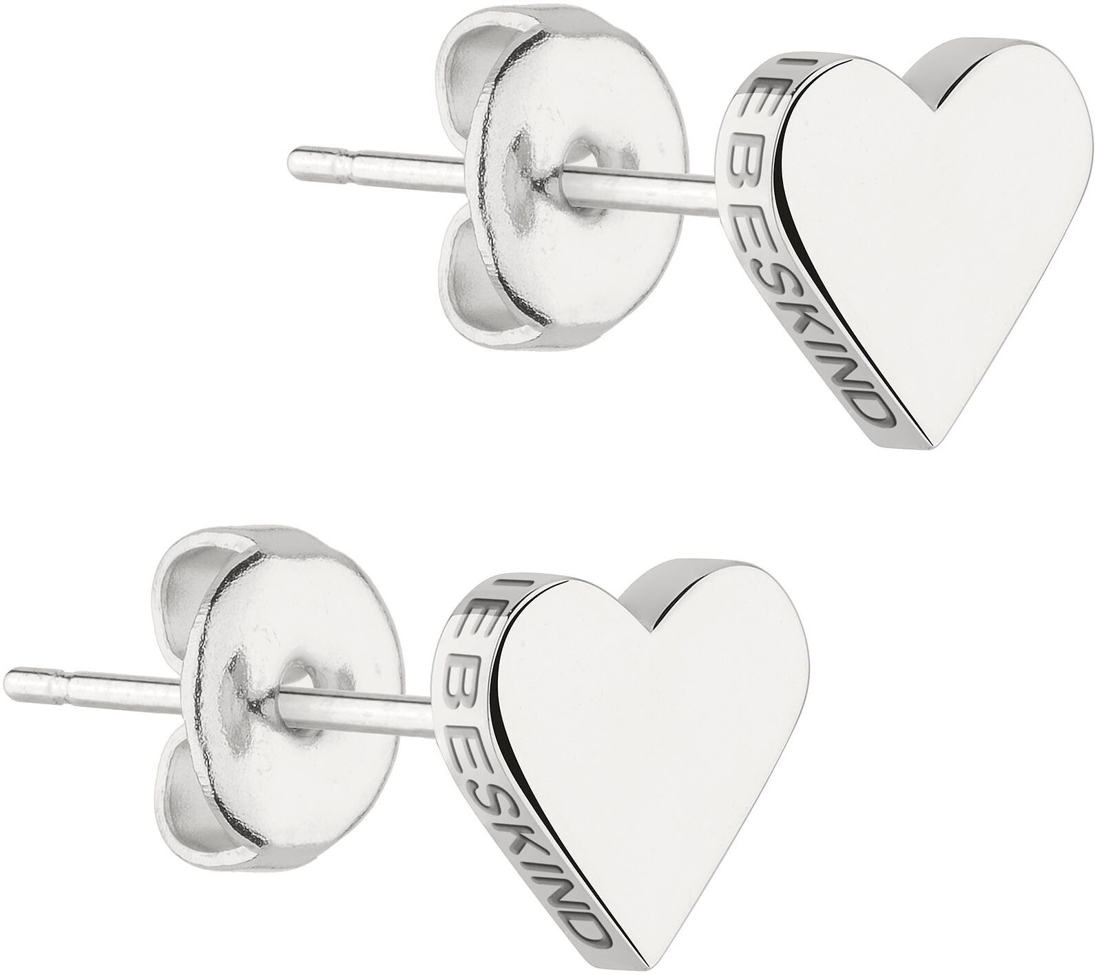 Paar Ohrstecker LIEBESKIND BERLIN "Schmuck Geschenk Edelstahl Ohrringe Herz", silber (silberfarben), Ohrringe, Damen, Edelstahl, Paar Ohrstecker silberfarben Edelstahl