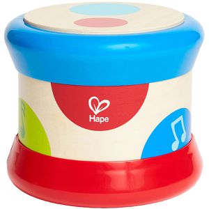 Hape Kinder-Musikinstrument E0333, Baby-Trommel aus Holz, elektronisch, ab 6 Monate