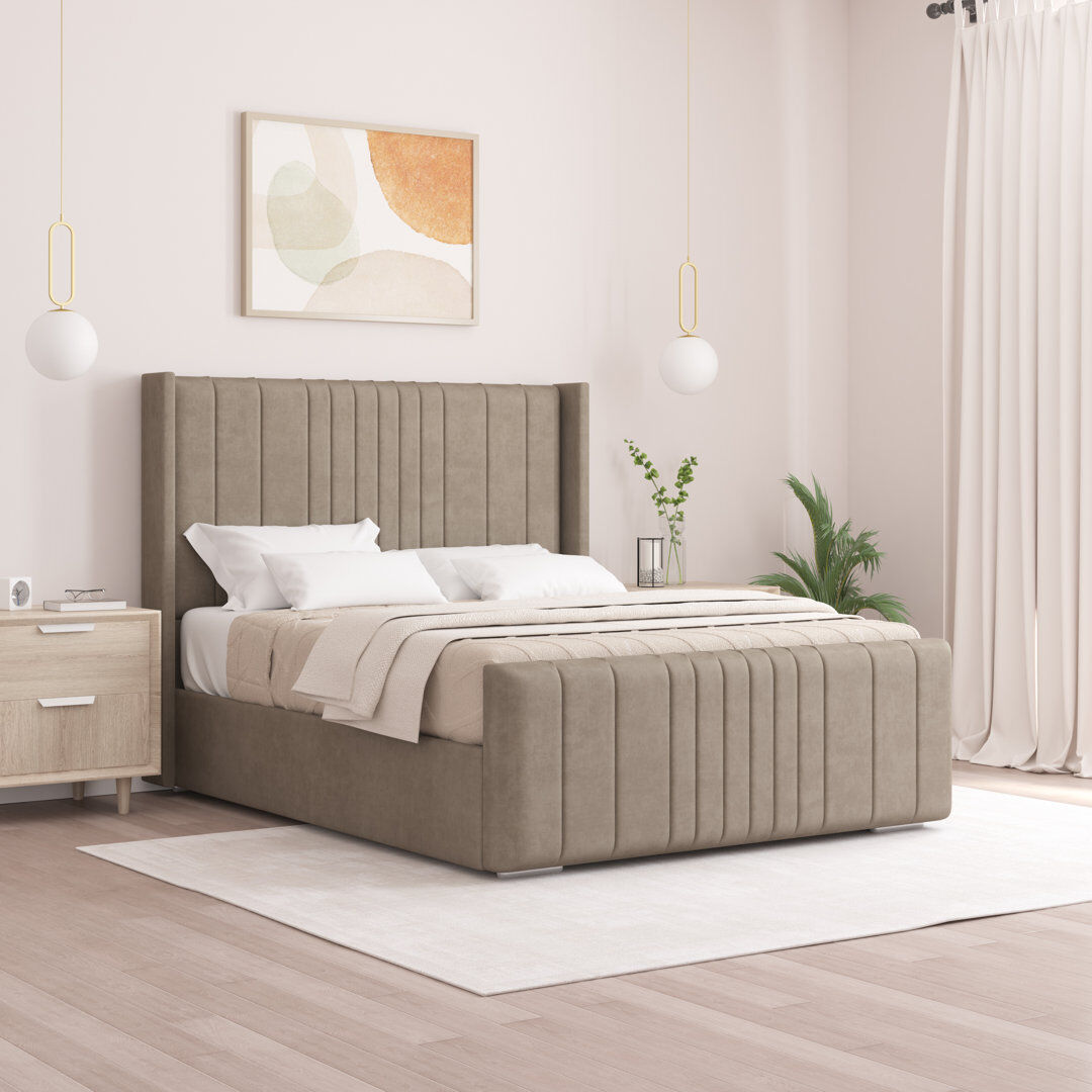 Etta Avenue Denzel Upholstered Bed Coffee Small Double (4')