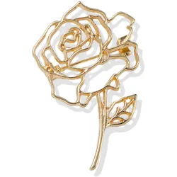 Brosche "Schmuck Geschenk Messing Ansteckschmuck Rose", gold (gelbgoldfarben), ANISTON JEWELRY & WATCHES, Broschen, Damen, Messing, Brosche