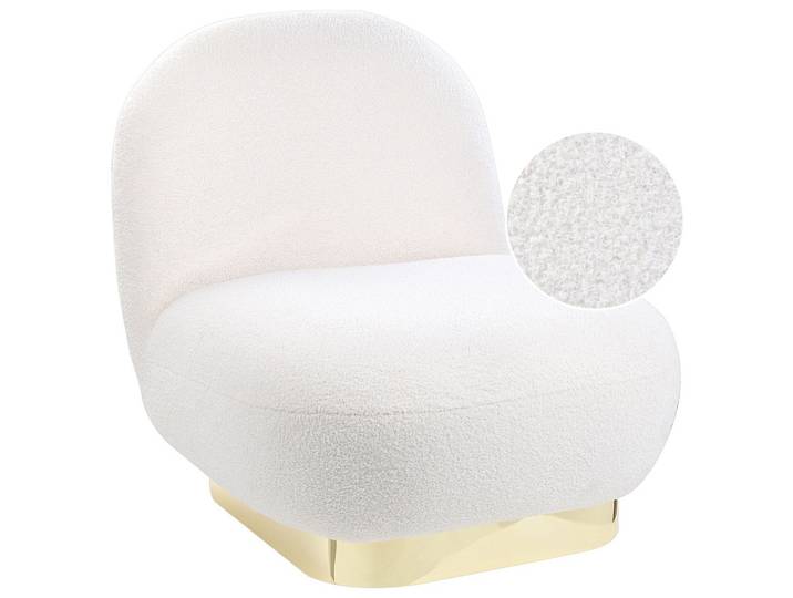 SESSEL Bouclé weiß/gold LovIisa