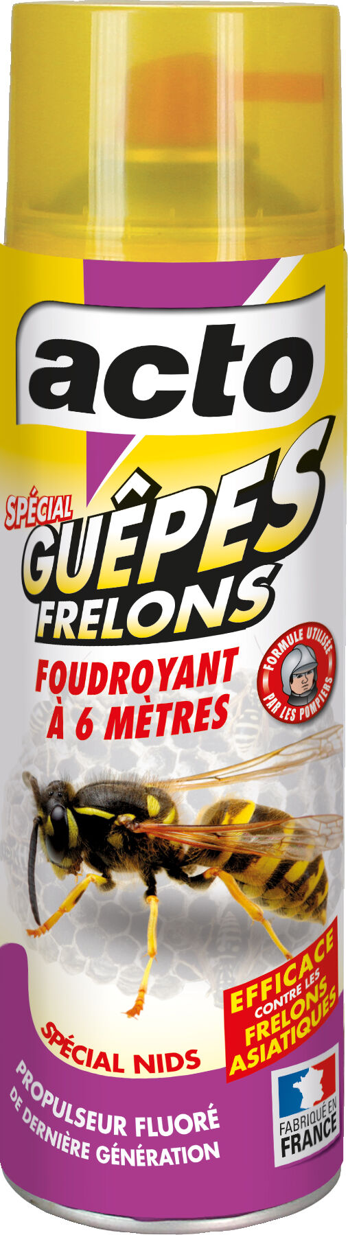 Aérosol spécial guêpes - frelons portée 6 m - 500 ml ACTO INSECTICIDES GUEP.1