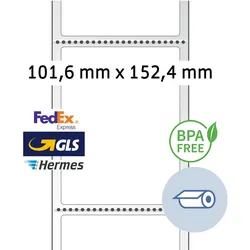 Herma, Etiketten, Thermodirekt-Versandetiketten, Rolle, 101,6 x 152,4 mm Trägerperforation nach jedem Etikett, besonde