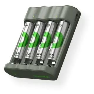 GP B441U 4-Port USB-Akku-Ladegerät inkl. Akkus GPRCKCHB441U396
