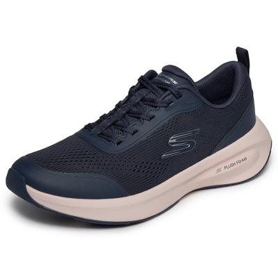 Sneaker SKECHERS "SKECHERS PLUSH FOAM", Damen, Gr. 39, Textil, blau (navy), Schuhe Sneaker, Freizeitschuh, Halbschuh mit weicher Innensohle, vegane Verarbeitung