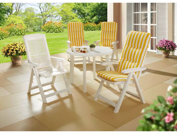 Pflegeleichte und wetterfeste Gartenmöbel, Weiss, Tisch Tondo, rund