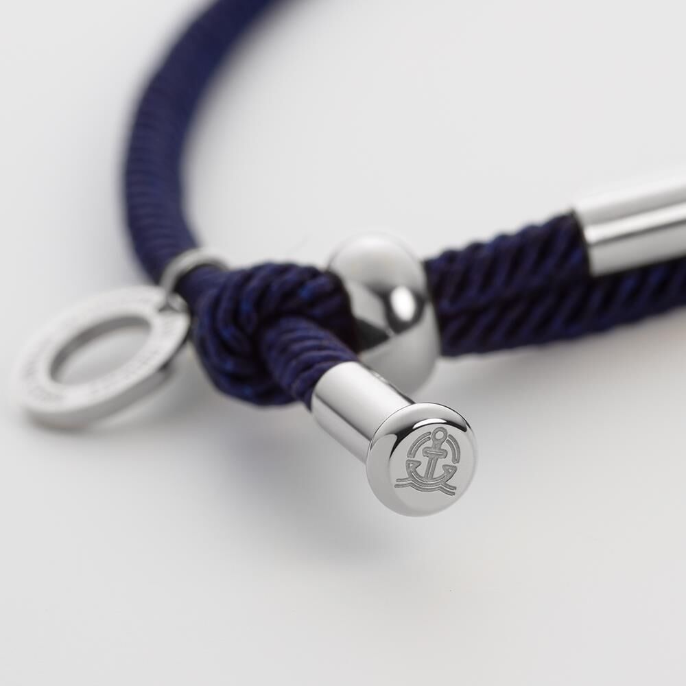 Paul Hewitt Blaues Gravurarmband für Damen aus Textil mit Edelstahl blau