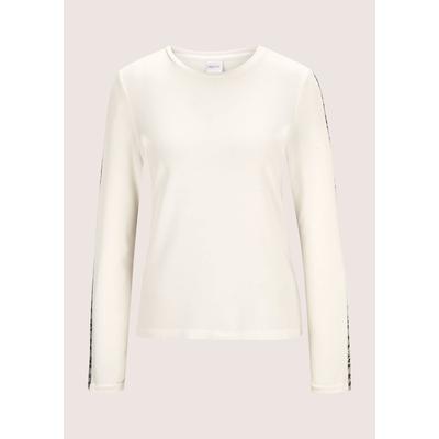 Langarmshirt MADELEINE "Shirt Langarmshirt mit Strassband", Damen, Gr. 36, wollweiß, Shirts Langarmshirt