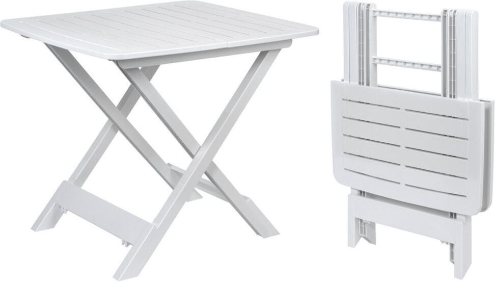 Dakota Fields Aji Folding Plastic Garden Table White 72cm H x 79cm W x 79cm D