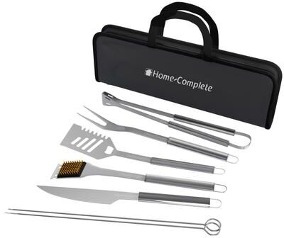 7-Piece BBQ Grill Tool Kit - Stainless Steel BBQ Accessories Kitchen Set by Home-Complete