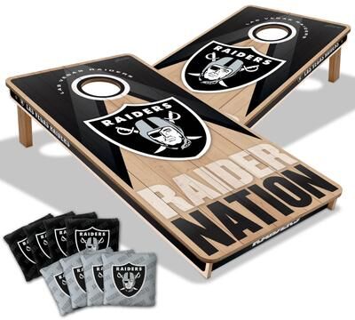 Skip's Garage Las Vegas Raiders NFL 2x4 Professional Cornhole Board Set