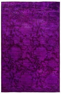 Overton "Vibrance One-of-a-Kind Hand-Knotted Area Rug - Purple, 6' 3"" x 9' 4"" - 6' 3"" x 9' 4"""