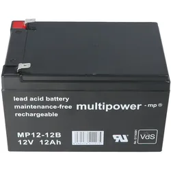 Multipower MP12-12B Blei Akku 12 Volt 12Ah