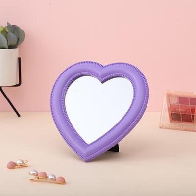 Inspire Daily Merch Girl Heart Mirror Decorative Cosmetic Mirror For Home And Dormitory Wall Decor purple