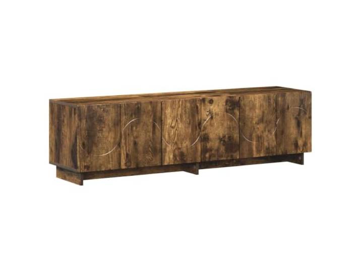 vidaXL TV-Lowboard 140 x 34.5 x 40 cm Räuchereiche Holzwerkstoff Dieses rechteckige TV-Lowboard weist eine glatte Textur auf, Die Türen lassen sich in einem 90-Grad-Winkel öffnen und sind