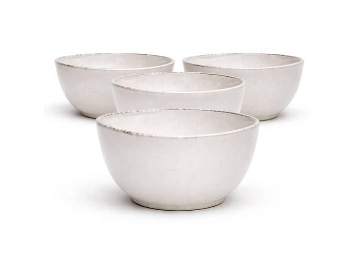 Van Well Schüsselset Urban, Creme, Keramik, 4-teilig, rund, 7 cm, lebensmittelecht, Geschirr, Schalen & Schüsseln, Schüsselset