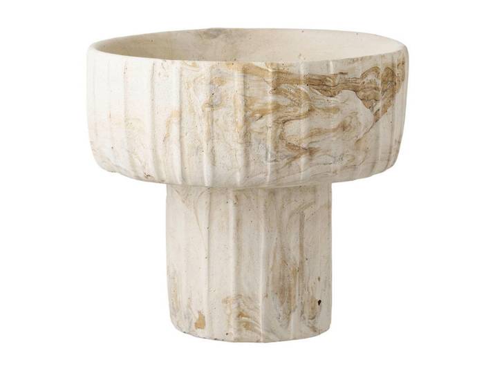 Vase Vase, Beige, Stein, zylindrisch, 18.5 cm, Dekoration, Vasen