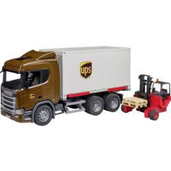 bruder Scania Super 560R UPS Logistik-LKW mit Mitnahmestapler Fertigmodell LKW Modell 03582