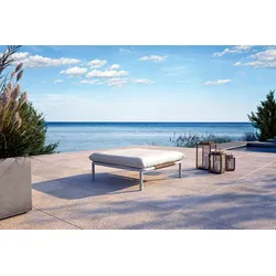 OUTFLEXX Visby Loungesofa Ottomane, creme/weiß , Alu/Stahl, elektrophoretisch beschichtet