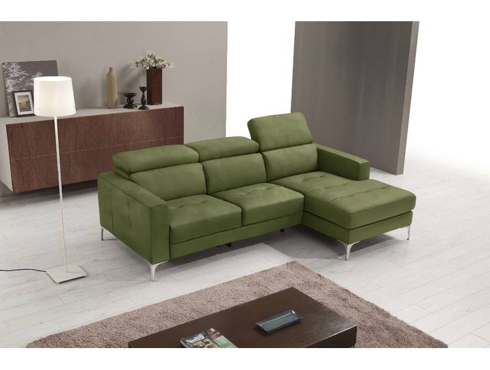 Ecksofa EGOITALIANO Matt, erstklassiger Sitzkomfort, aufwendige Detailverarbeitung, L-Form , grün (kiwi), B:247cm H:100cm, Sofas, Ecksofa, mit verstellbaren Kopfteilen zum Relaxen