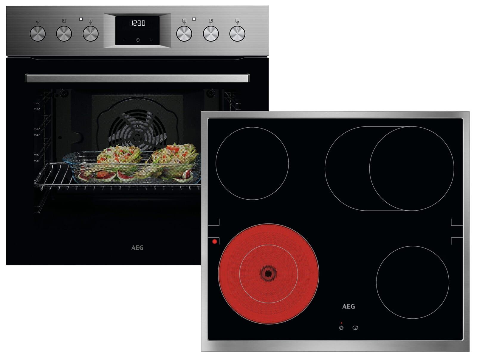 AEG AH22M1 Set Einbauherd OU5AE20SM + Glaskeramikkochfeld TA64RA06XB