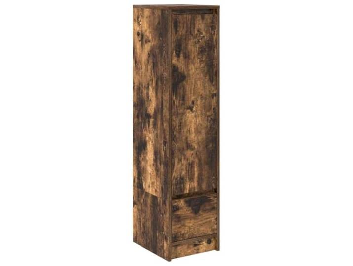 HKTMGDNG Highboard Räuchereiche 29,5x34x119,5 cm Schmaler Standschrank Kompakter Mehrzweckschrank für Wohnzimmer und Flur, flexibler Türeinbau, pflegeleichte Oberfläche mit Schublade.