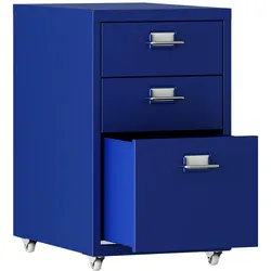 En.Casa, Rollcontainer, Rollcontainer Kökar mit 3 Schubladen 48x28x41 cm Blau (28 x 41 x 48 cm)
