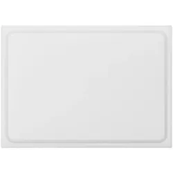 Muvell Schneidebrett Kunststoff HDPE500 | Weiß 60x40x2 cm | Schneidbrett | Gastro Profi HACCP Milch & Backwaren Küchenbrett | 1 Seite mit Saftrinne |