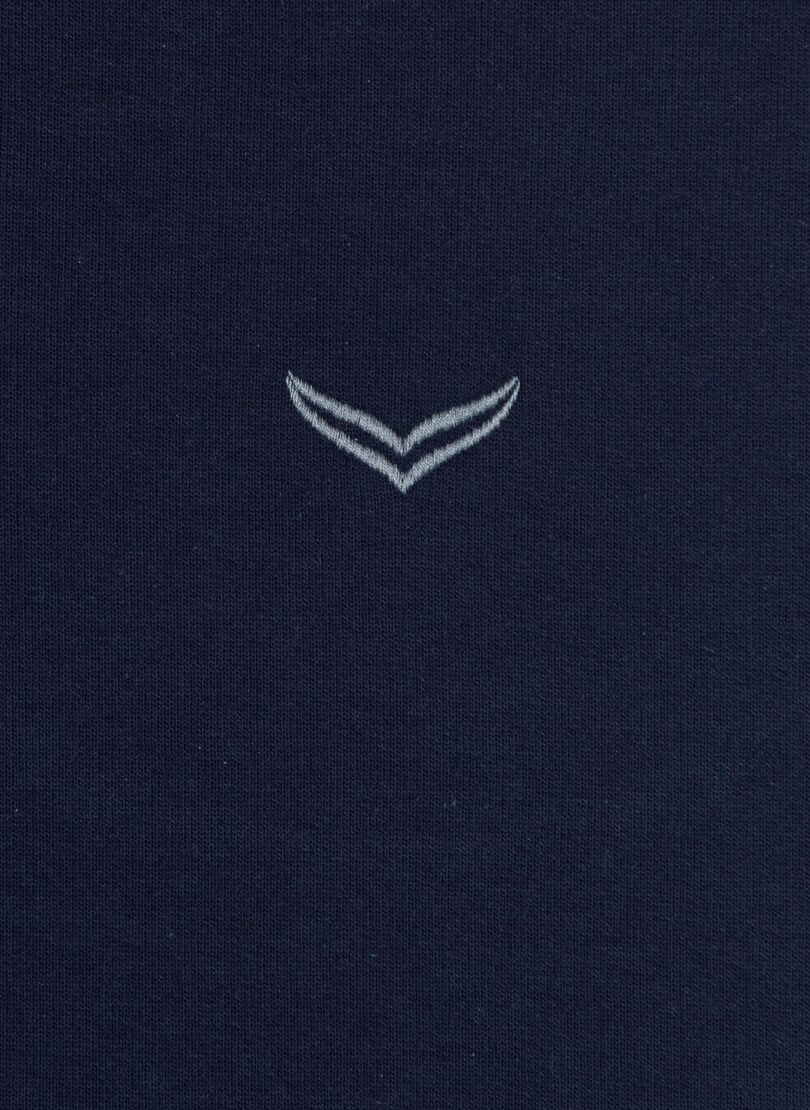 Jogginganzug TRIGEMA "TRIGEMA Jogginganzug aus Biobaumwolle", Herren, Gr. L, blau (navy), Single Jersey, 75% Baumwolle (Biobaumwolle kbA), 25% Baumwolle (recycelt), Sportanzüge Jogginganzug