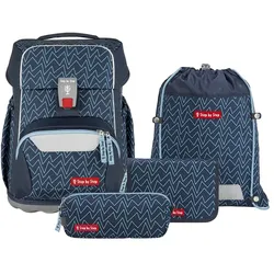 Step by Step BASIS Schulranzen-Set Blue Lines, 4-teilig
