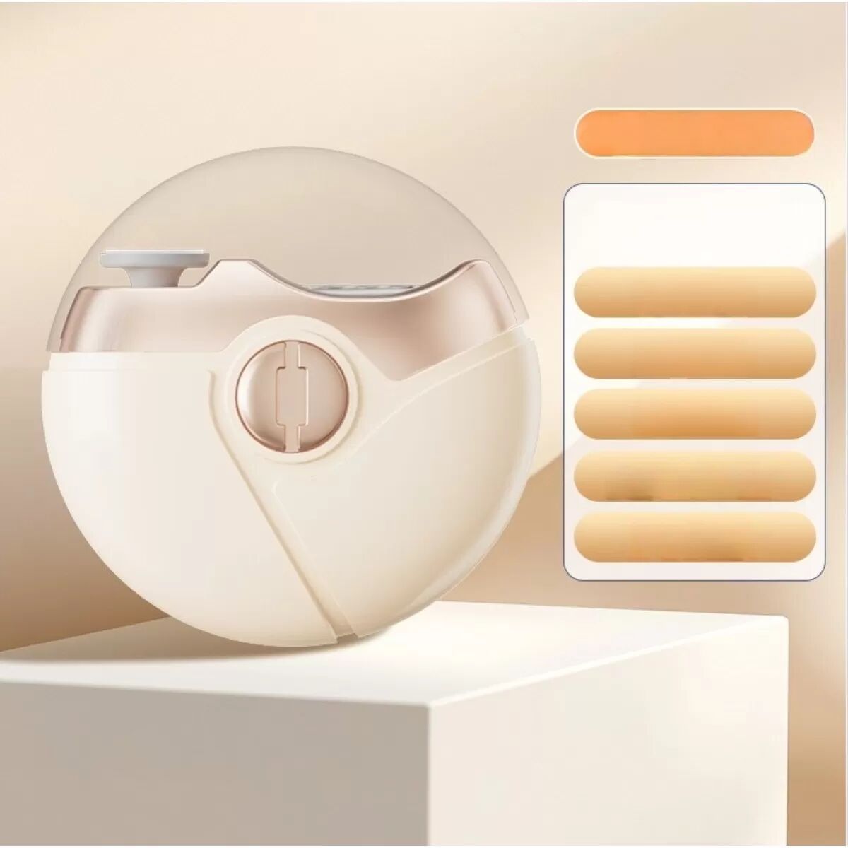 INF Coupe-ongles et Ponceuse Électrique 3-en-1: Coupe-ongles Automatique Sûr avec Lumière LED Beige