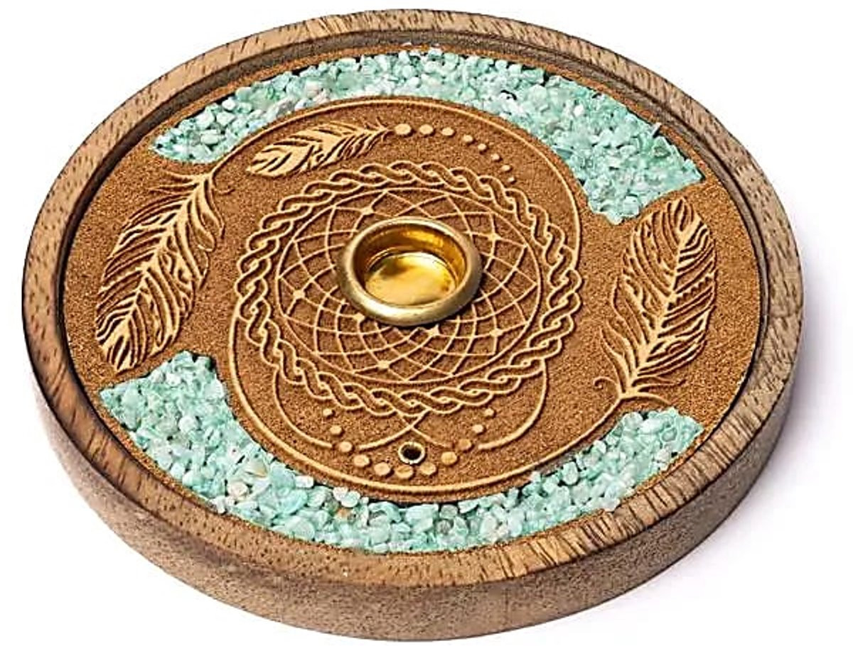 Phoenix Import Mani Bhadra Wierookbranderstokjes en kegeltjes Dromenvanger Amazoniet 10 cm