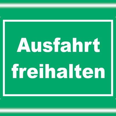 HB-Druck Ausfahrt freihalten Schild grün-weiß A6 (105x148mm)