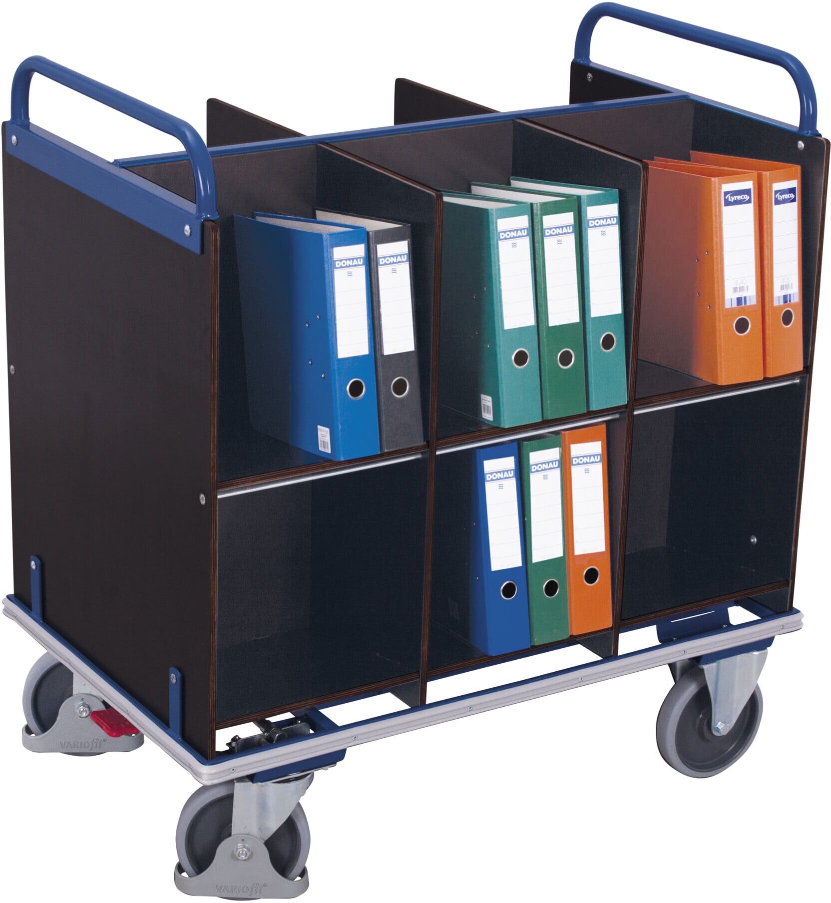 Variofit Aktenwagen mit 12 Fächern (sw-700.995)