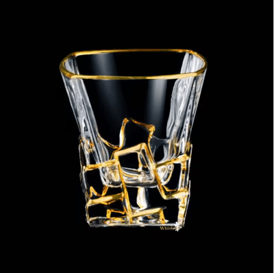 Inspire Picks Gold Line Crystal Whiskey Tumblers Set Golden Rim Whisky Glasses For Cocktails Wine And Beer cliffs 280 300ml