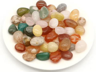 Inspire Picks Natural Rain Flower Stone Beads Colorful Crystal Pebbles For Aquarium & Decor (1216mm) 20 30mm 50g cobblestone