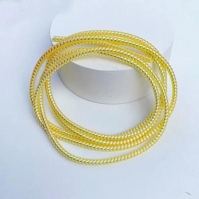 Universal Spiral Laser Cable Protectors Data Cord Organizer Sleeve For Phone Chargers yellow