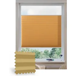 Plissee ohne Bohren nach Maß, Ocker 116090, 30 x 80 cm, Plissee individuell maßangefertigt