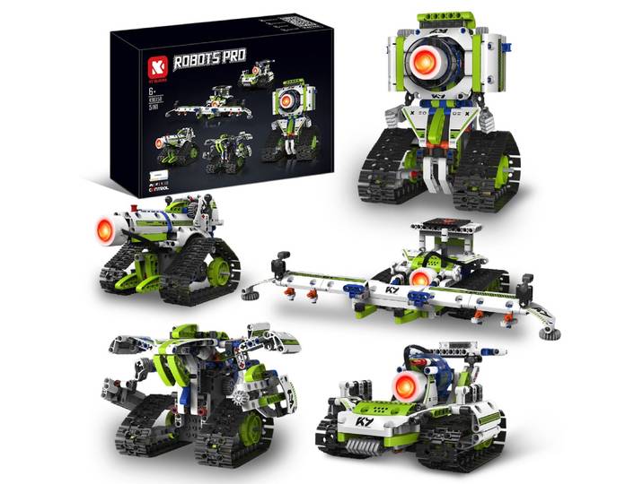 K96158 337 pièces 5 en 1 télécommande électrique Programmable Robot tige jouet de codage éducatif avec affichage numérique