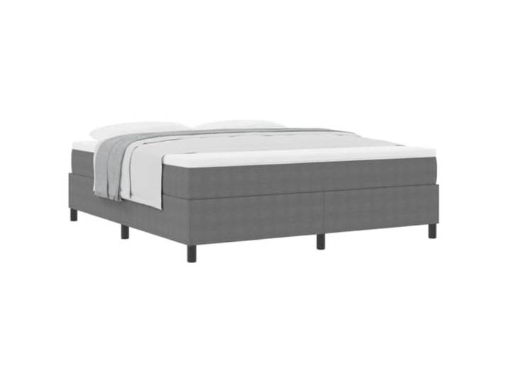 KTHLBRH Boxspringbett hellgrau und weiß 180 x 200 cm Struktur aus Holz, feste Latten, Matratze inklusive, 280 kg Stützlast