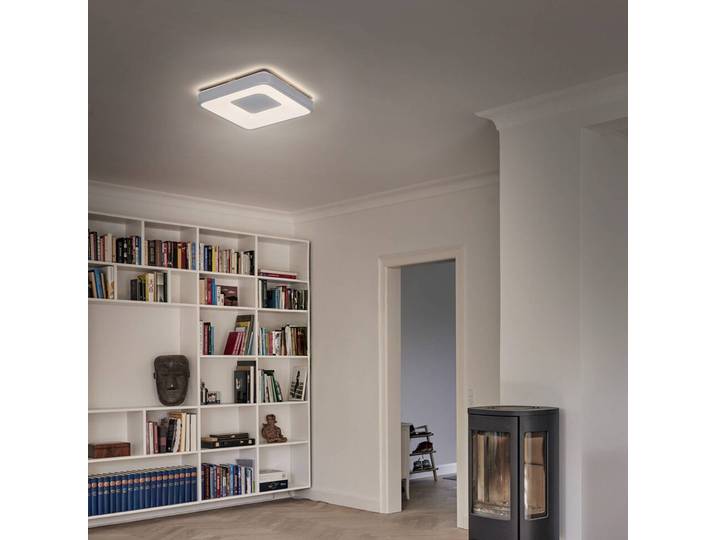 OSRAM Deckenlampe ORBIS PIANA, dimmbar, weiß / opal, für Wohn- / Esszimmer, Metall, Modern, Deckenlampe