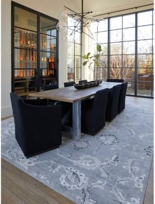 Grand Bazaar Adana Machine Made Damask Transitional Area Rug