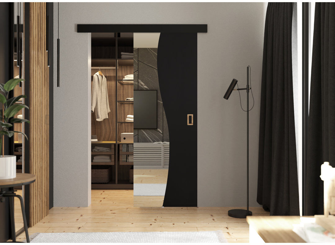 Brayden Studio DOOR FALA 1 Black 92cm x 205cm