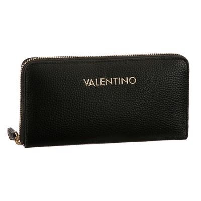 Geldbörse VALENTINO BAGS "BRIXTON", Damen, schwarz, Lederimitat, Kleinlederwaren, Damen, Geldbeutel, Portemonnaie mit umlaufendem Reißverschluss